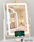 Smart Touch Control LED Lighted Makeup Mirror with 12V 2A USB Charging Port