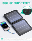Foldable Solar Panel Charger with USB-C & USB-A Outputs